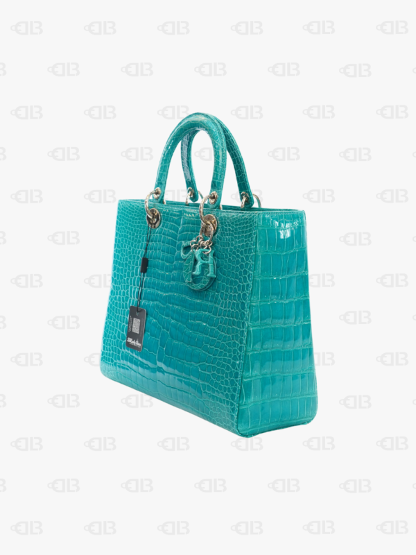 Lady Dior Green Crocodile Handbag