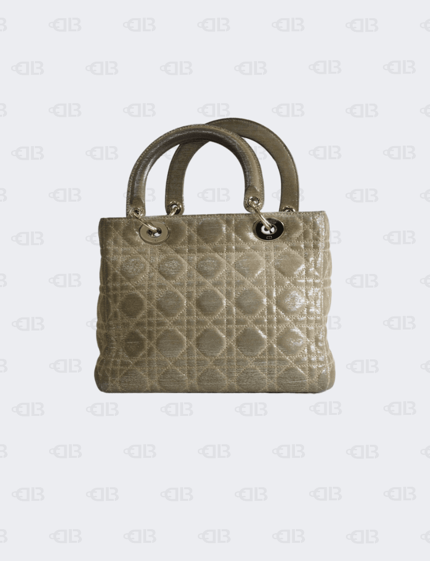 Lady Dior Handbag Gold in Suede