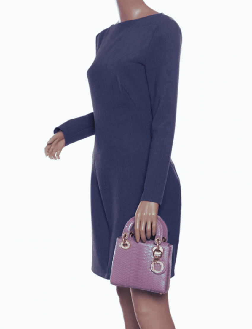 Lady Dior Mini Python Palladium Hardware