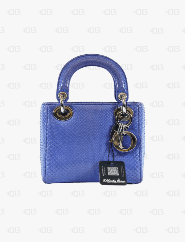Lady Dior Mini Python Palladium Hardware