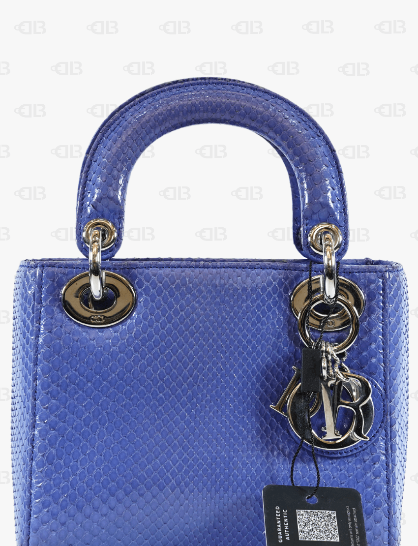 Lady Dior Mini Python Palladium Hardware