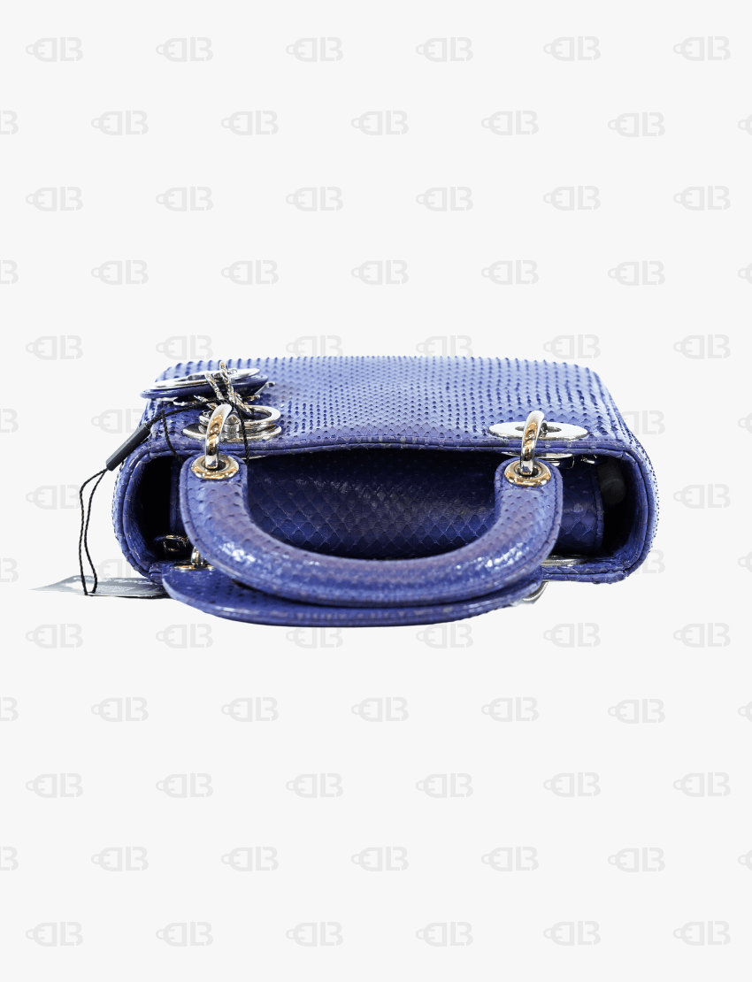Lady Dior Mini Python Palladium Hardware