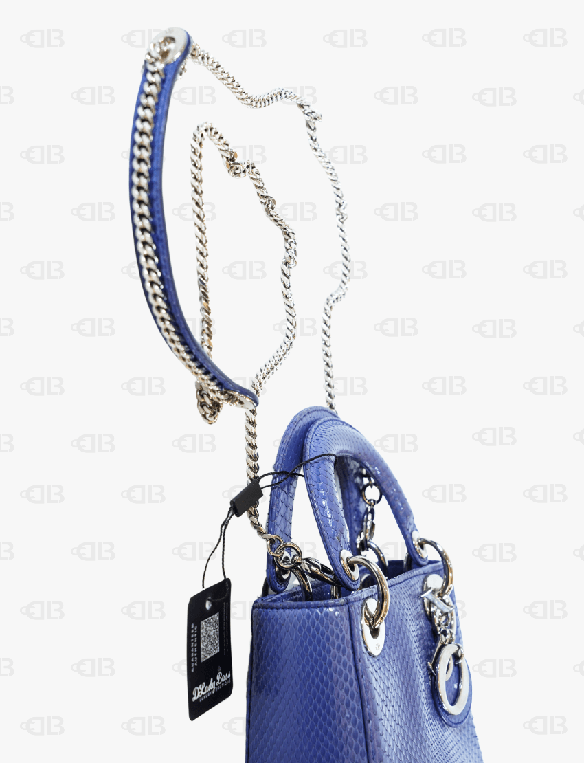 Lady Dior Mini Python Palladium Hardware