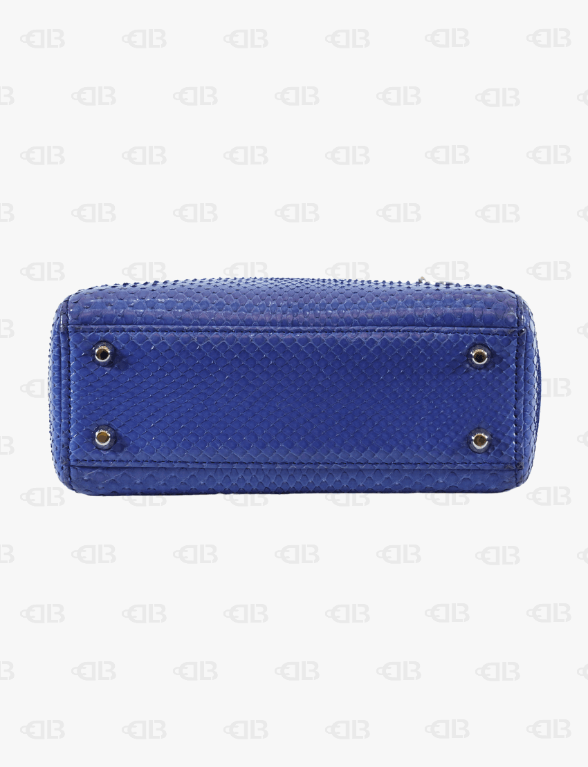 Lady Dior Mini Python Palladium Hardware