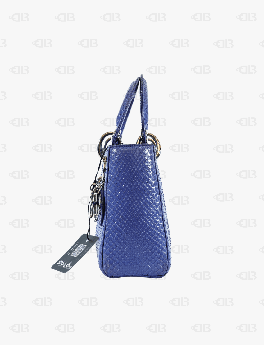 Lady Dior Mini Python Palladium Hardware