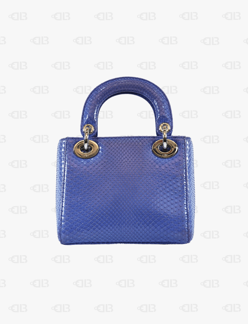 Lady Dior Mini Python Palladium Hardware