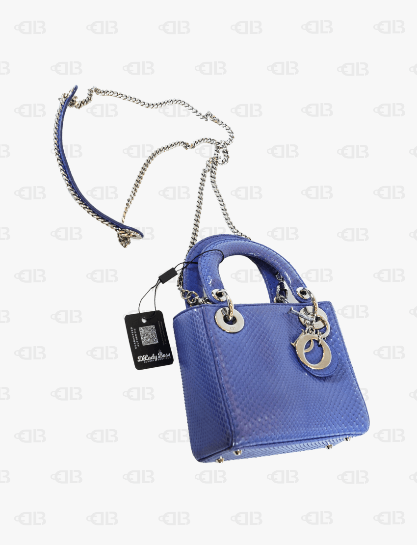 Lady Dior Mini Python Palladium Hardware