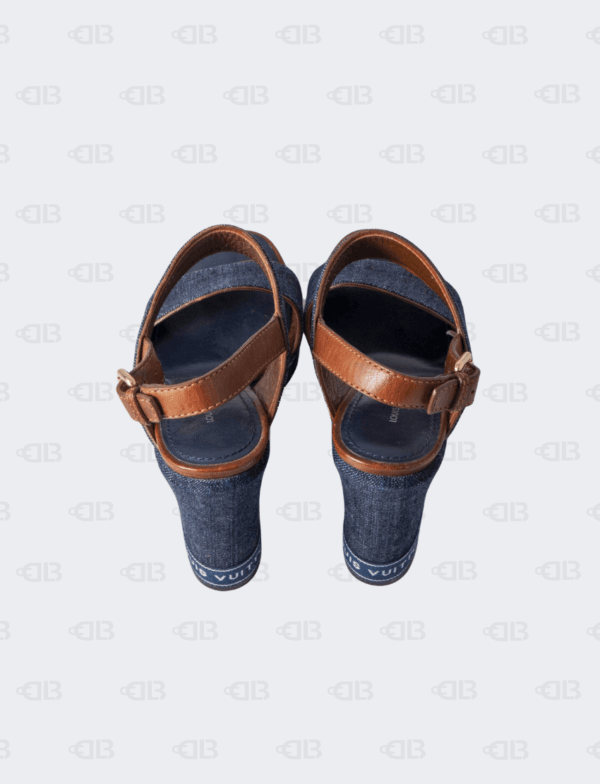 Louis Vuitton Denim Wedge Sandals