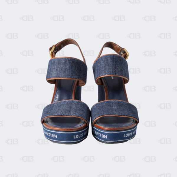 Louis Vuitton Denim Wedge Sandals