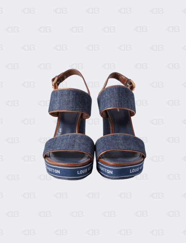Louis Vuitton Denim Wedge Sandals