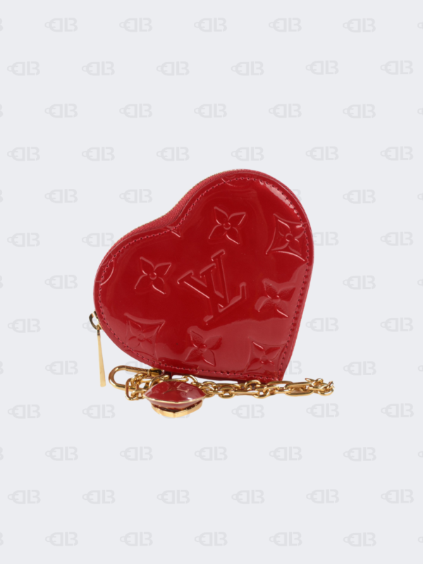 Louis Vuitton Red Pomme D'Amour Monogram Vernis Heart Coin Purse