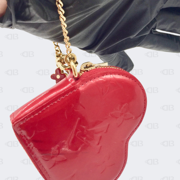 Louis Vuitton Red Pomme D'Amour Monogram Vernis Heart Coin Purse