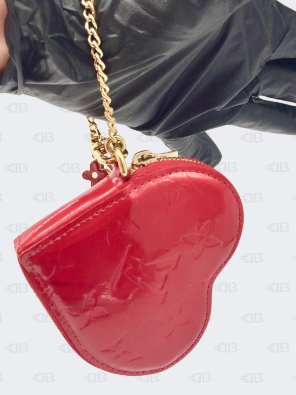 Louis Vuitton Red Pomme D'Amour Monogram Vernis Heart Coin Purse