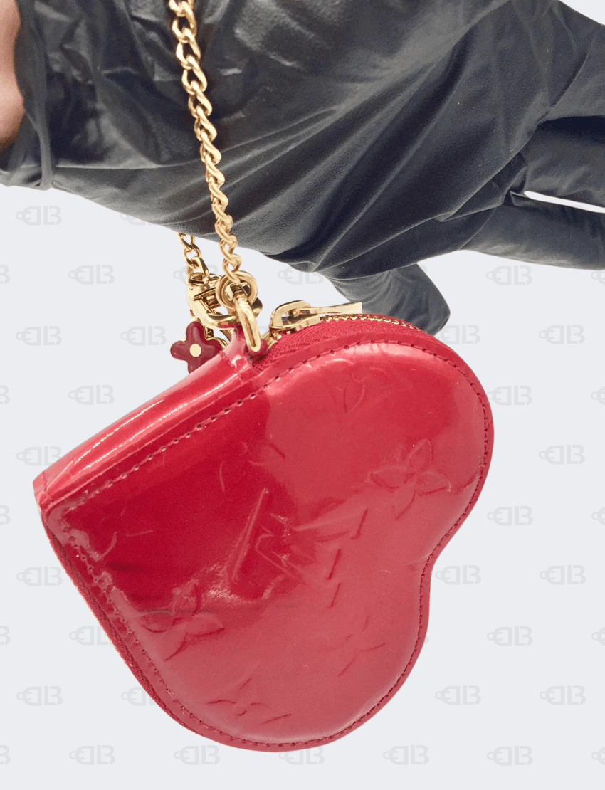 Louis Vuitton Red Pomme D'Amour Monogram Vernis Heart Coin Purse