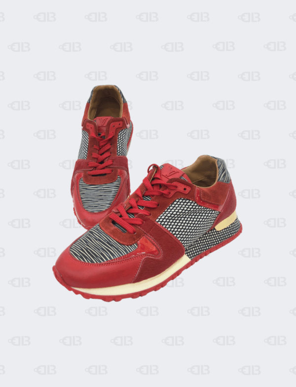 Louis Vuitton Red Suede and Calf Hair Run Away Sneakers