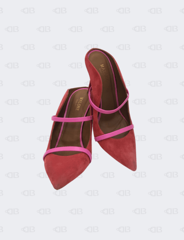 Malone Souliers Red/Pink Suede and Leather Maureen Mules