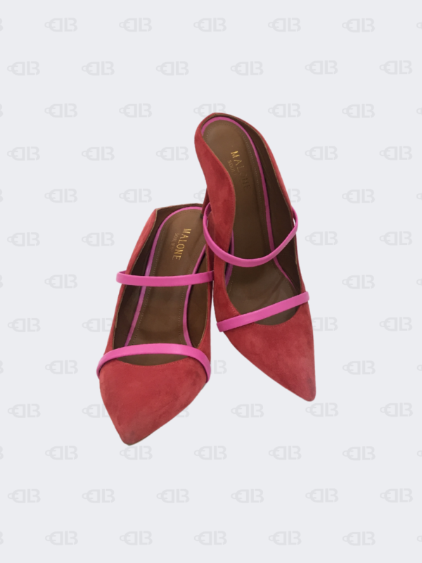 Malone Souliers Red/Pink Suede and Leather Maureen Mules