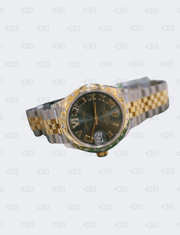 Rolex Datejust 31mm Olive Green Diamond Dial and Bezel Diamond Steel and 18K Yellow Gold Jubilee Bracelet