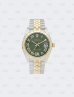 Rolex Datejust 31mm Olive Green Diamond Dial and Bezel Diamond Steel and 18K Yellow Gold Jubilee Bracelet