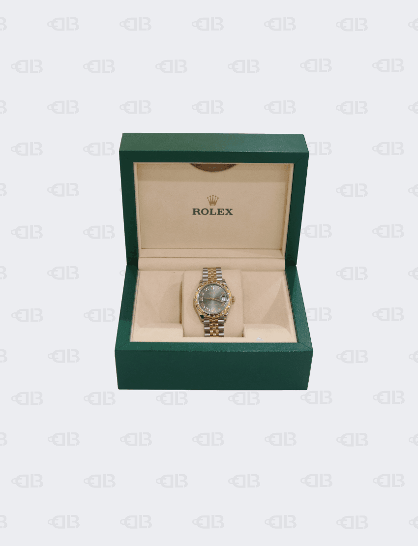 Rolex Datejust 31mm Olive Green Diamond Dial and Bezel Diamond Steel and 18K Yellow Gold Jubilee Bracelet