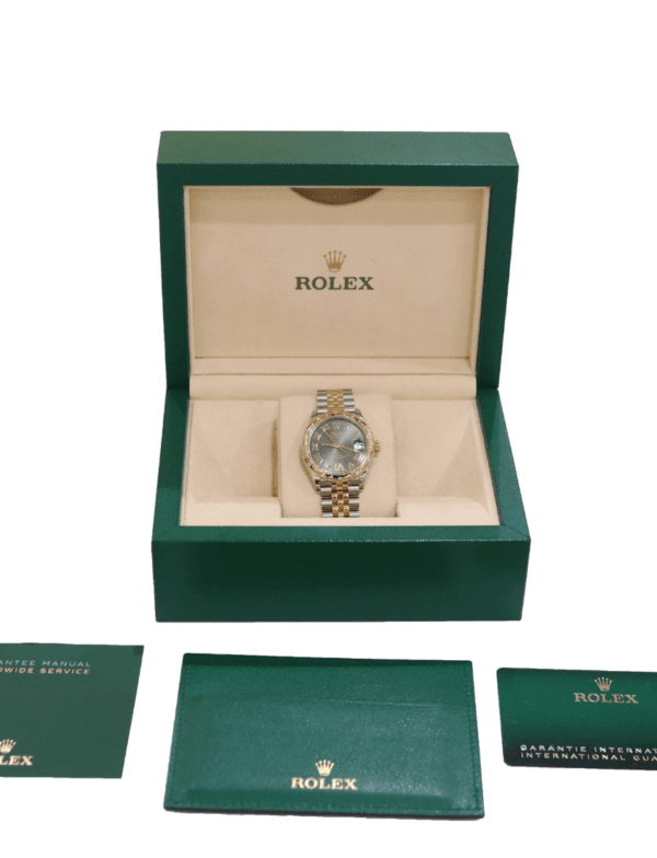 Rolex Datejust 31mm Olive Green Diamond Dial and Bezel Diamond Steel and 18K Yellow Gold Jubilee Bracelet