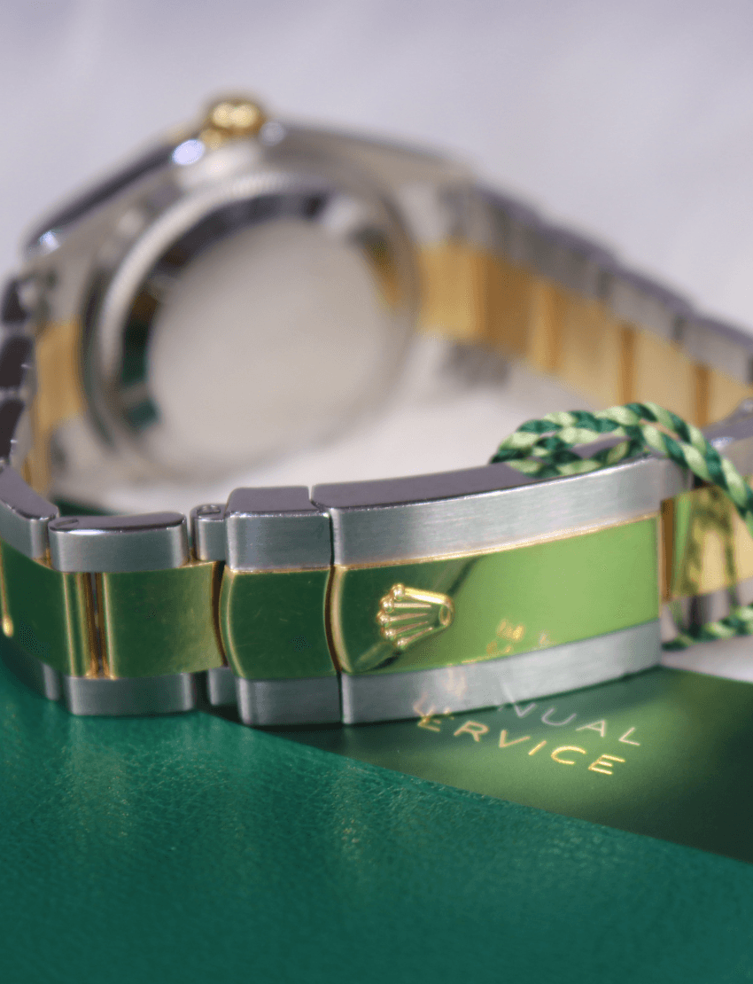 Rolex Datejust 36mm with Diamond Dial Black Face Gold-Stainless Steel Bracelet Oyster Bracelet