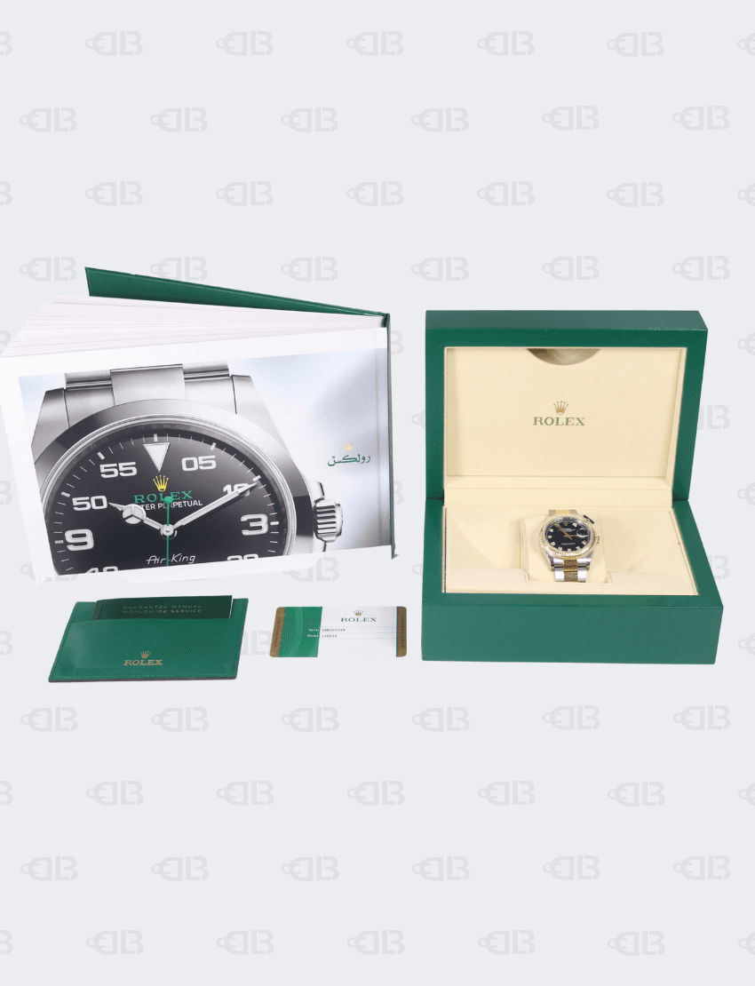 Rolex Datejust 36mm with Diamond Dial Black Face Gold-Stainless Steel Bracelet Oyster Bracelet