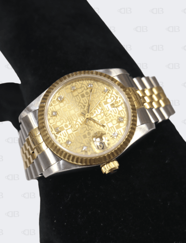 Rolex Oyster Perpetual Date Just 31mm Diamond Dial Champagne Face Gold/Stainless Steel Jubilee Bracelet