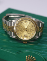 Rolex Oyster Perpetual Date Just 31mm Diamond Dial Champagne Face Gold/Stainless Steel Jubilee Bracelet