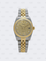 Rolex Oyster Perpetual Date Just 31mm Diamond Dial Champagne Face Gold/Stainless Steel Jubilee Bracelet