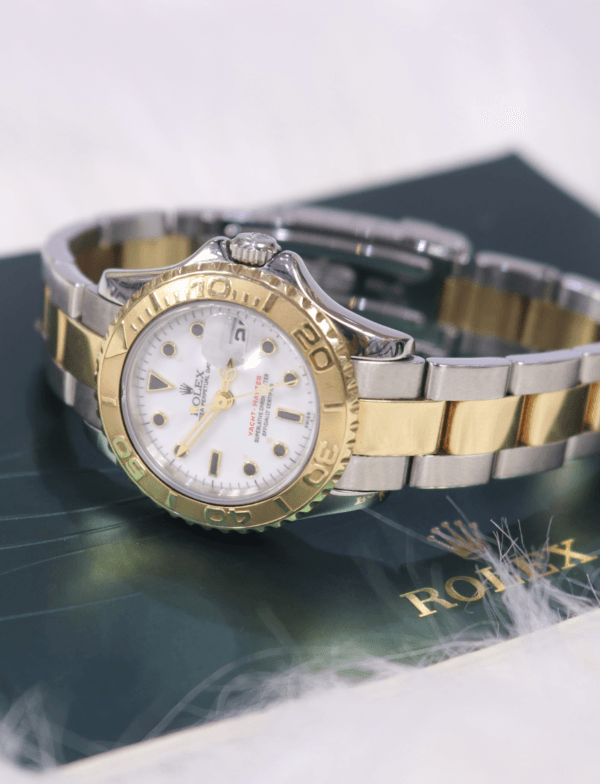 Rolex Oyster Perpetual Yacht Master 29mm White Face Gold/Stainless Steel OysterFlex Bracelet