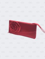 Valentino Red Satin Petale Rose Clutch