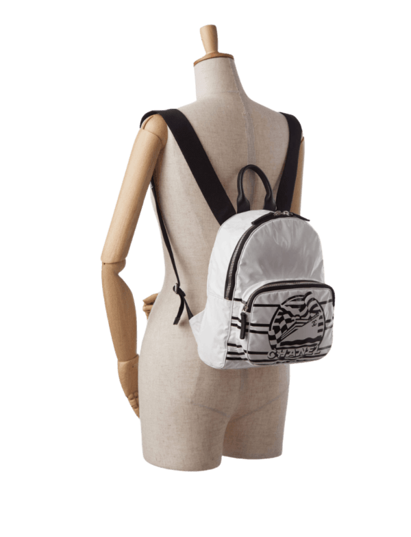 Chanel White La Pausa Vinyl Backpack Plastic