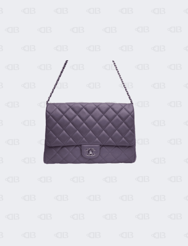 Chanel Classic Purple Flap Clutch with Chain Lambskin