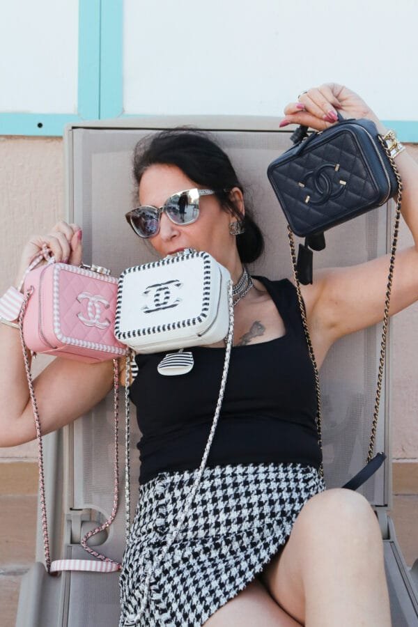 Chanel Blue Vanity Filigree Bag Small