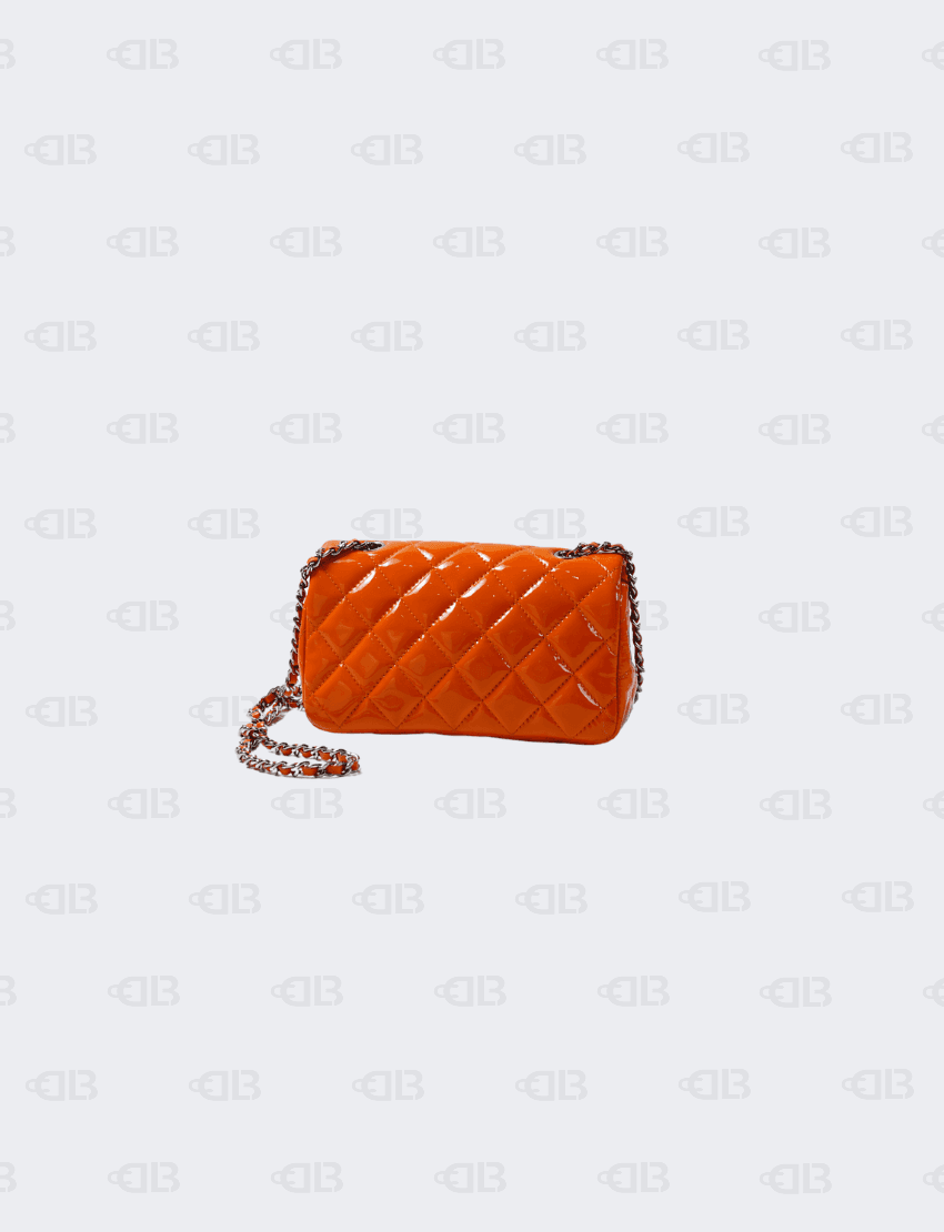 Chanel Patent Leather Quilted Extra Mini Flap Light Orange Bag
