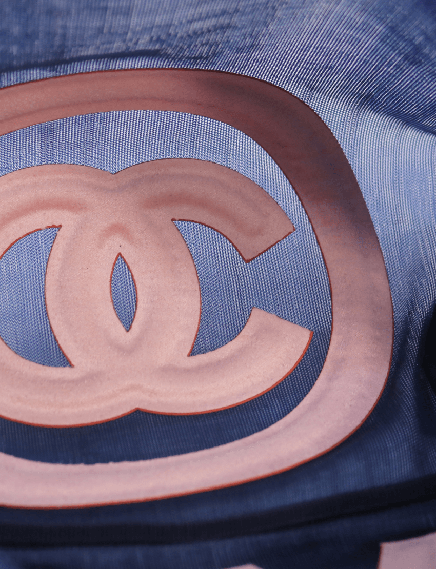 Chanel Mesh Nylon Logo Belt Bag Navy