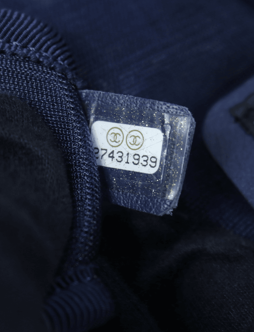 Chanel Mesh Nylon Logo Belt Bag Navy