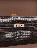 Hermes Kelly Diamond Cocoan Shiny Porosus Crocodile Leather Long Wallet