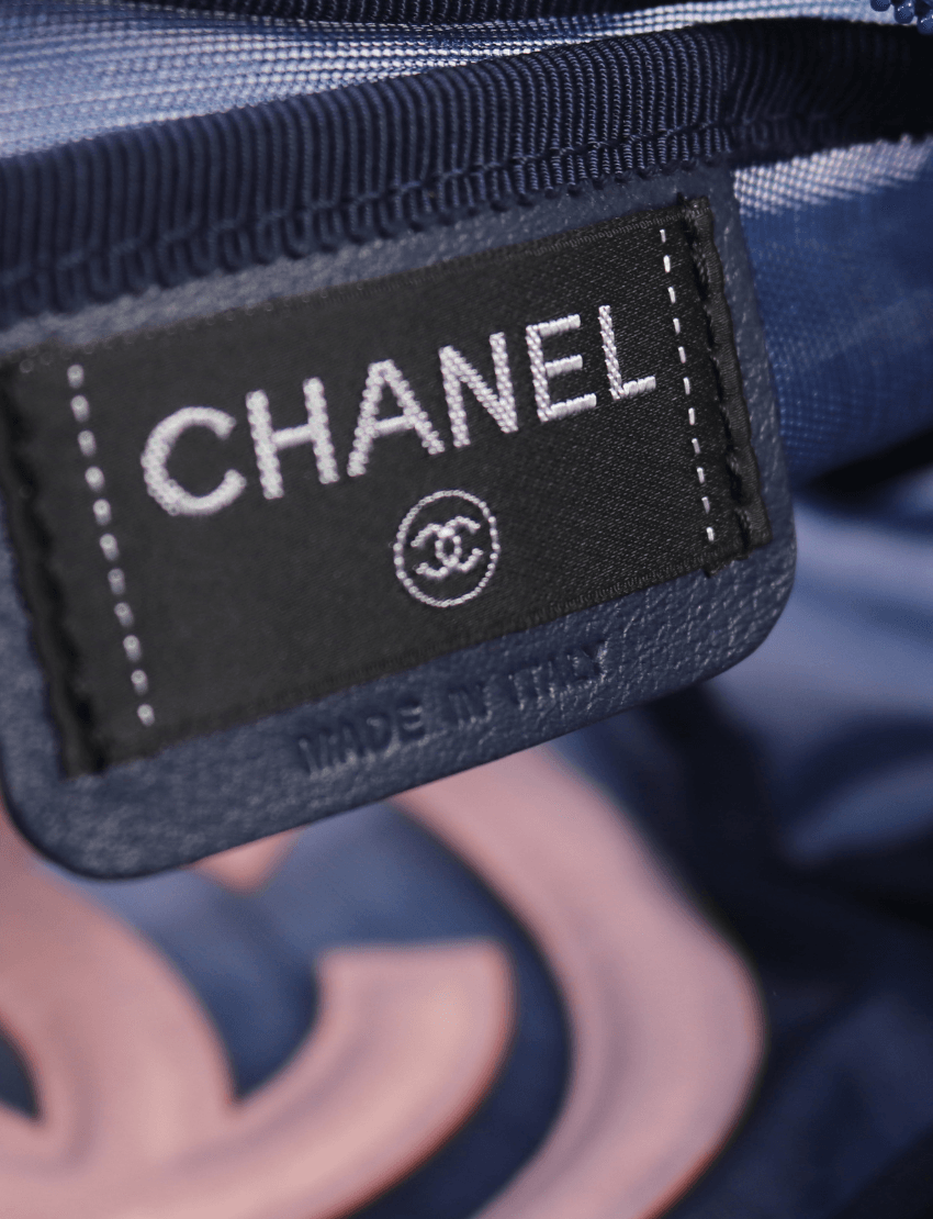 Chanel Mesh Nylon Logo Belt Bag Navy