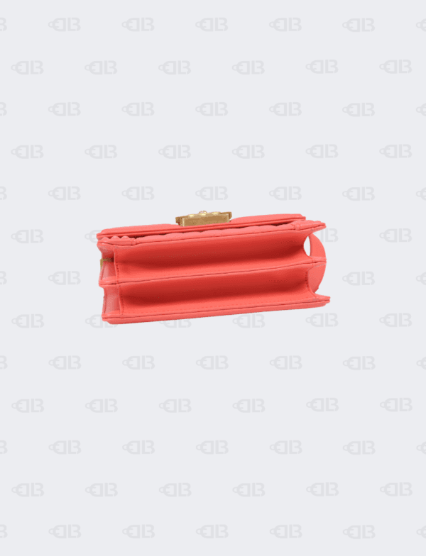 Chanel Coral North South Boy Bag Lambskin Gold Hardware