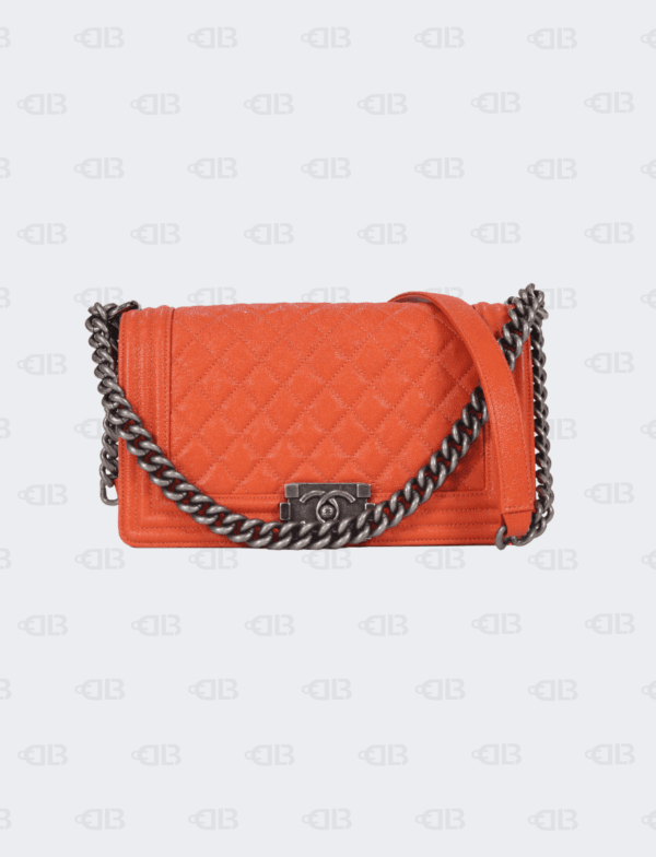 Chanel Caviar Medium Boy Orange Palladium Hardware