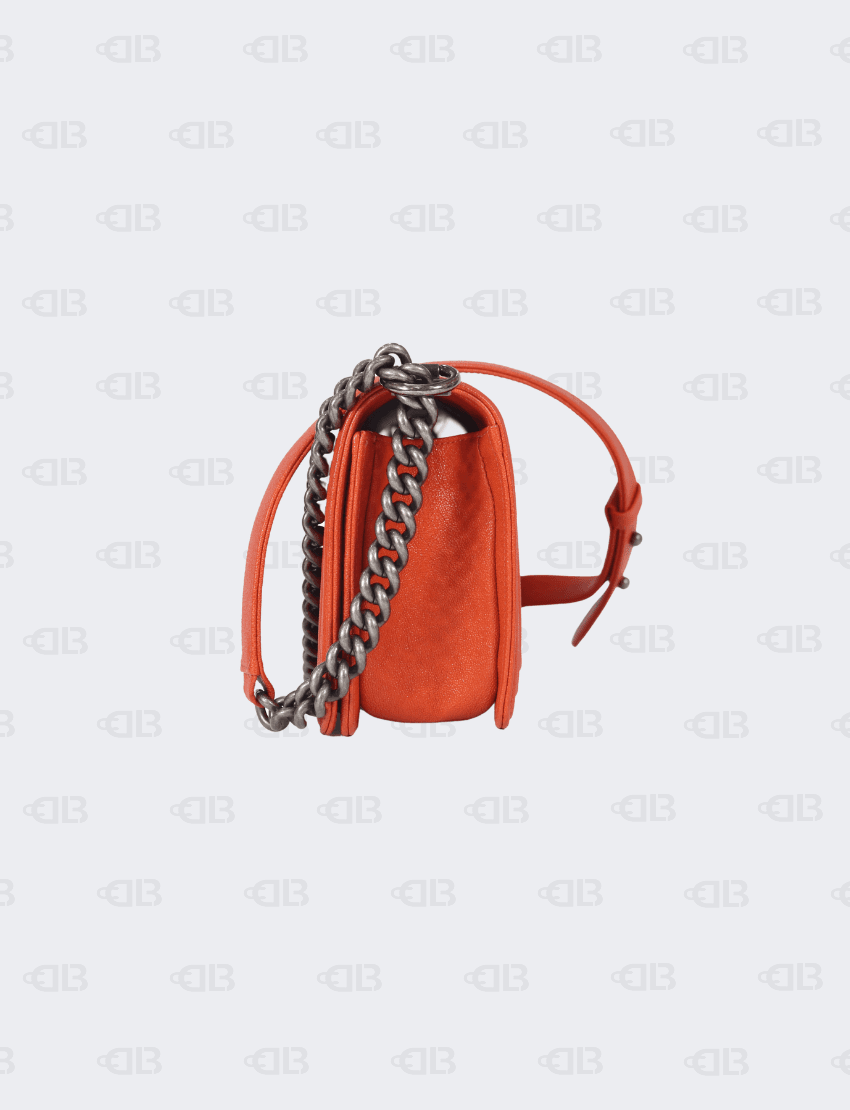 Chanel Caviar Medium Boy Orange Palladium Hardware