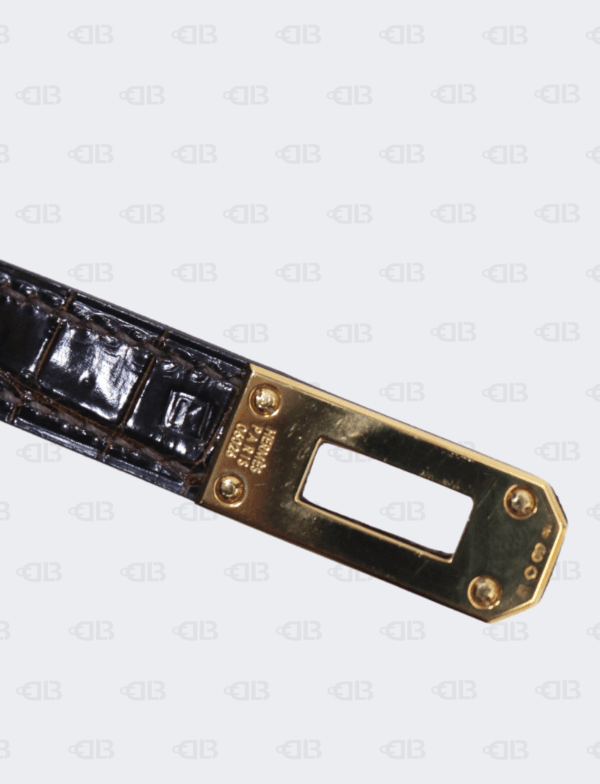 Hermes Kelly Diamond Cocoan Shiny Porosus Crocodile Leather Long Wallet