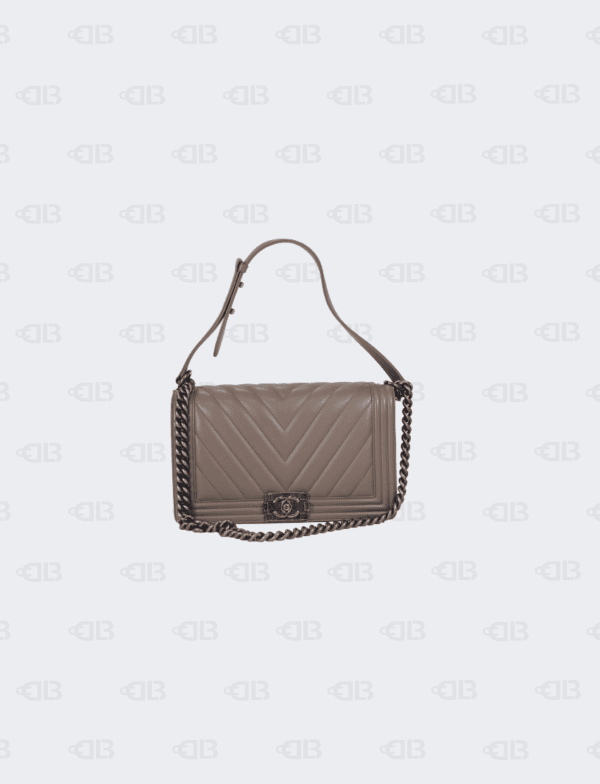 Chanel Gray Chevron Le Boy New Medium Bag