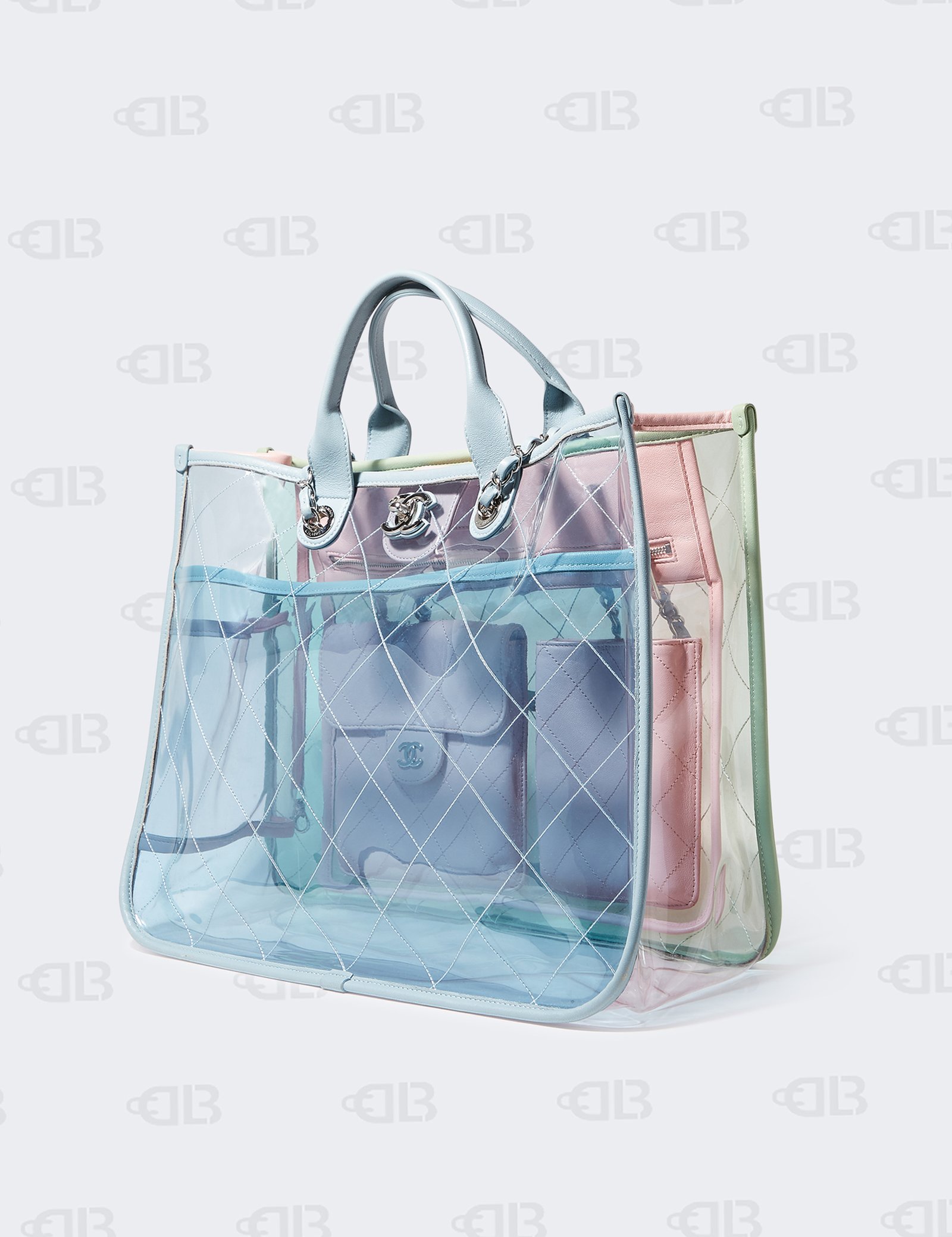 Chanel Coco Splashed Shopping Tote Quilted PVC