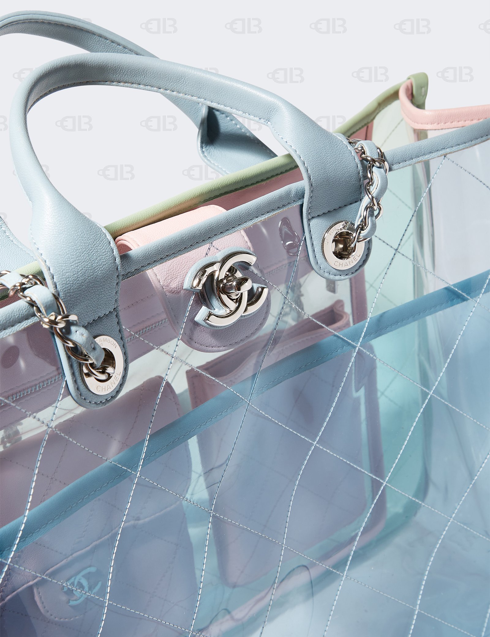 Chanel Coco Splashed Shopping Tote Quilted PVC