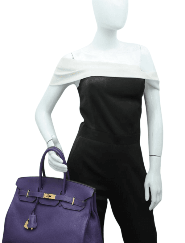 Hermes Ultraviolet Clemence Birkin 35 Gold Hardware