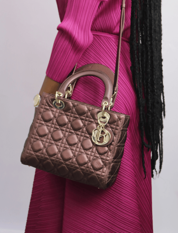 Lady Dior Burgundy Cannage Lambskin Medium