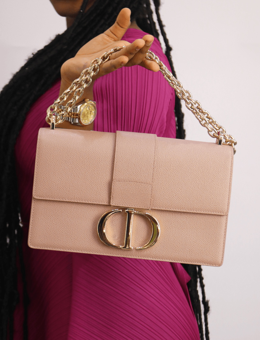 Christian Dior Montaigne East-West Bag with Chain Pink Calfskin